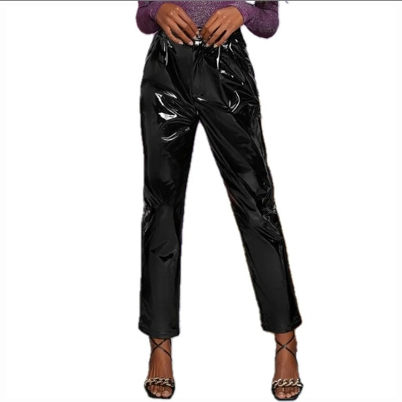 Faux Leather High Waisted Pants in Black - Extra Small - NWOT - Picture 13 of 14